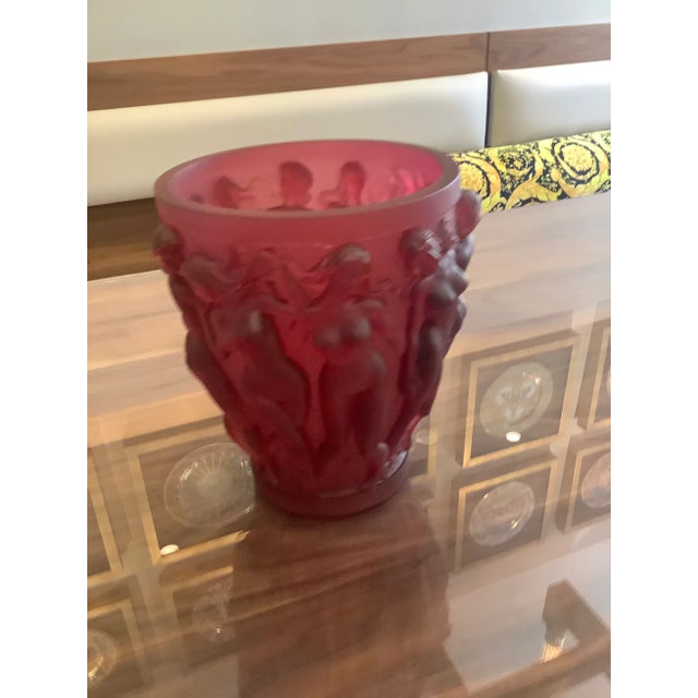 1960s 1960s Vintage XL Red Naked Ladies Glass Art Unique Vase For Sale - Image 5 of 13