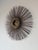 Striking 1970s Mid-Century Modern Brutalist starburst wall sculpture in the manner of Curtis Jere. This dramatic wall-...