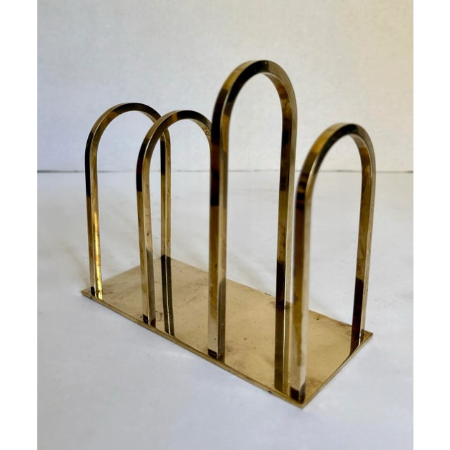 Art Deco Art Deco Modern Brass Letter Holder Mail Sorter For Sale - Image 3 of 6