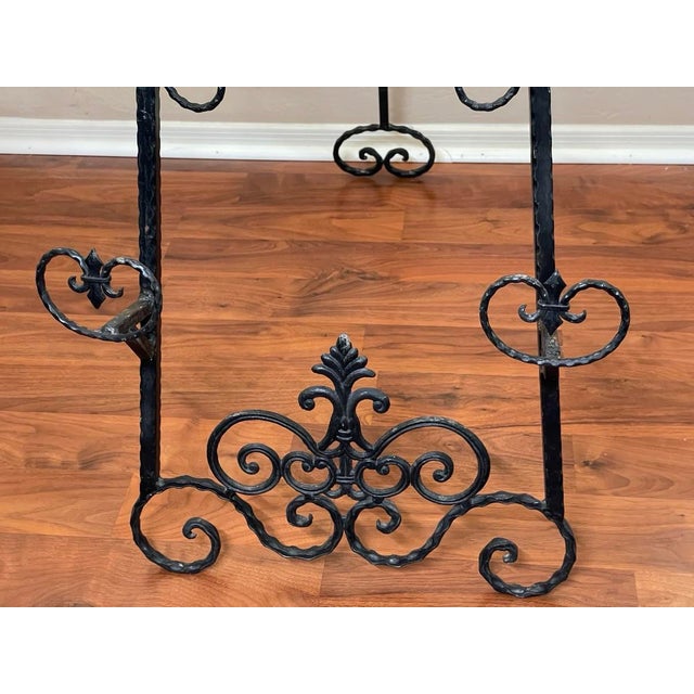 Spanish Colonial Large Wrought Iron Floor Standing Art Display Easel For Sale - Image 4 of 12