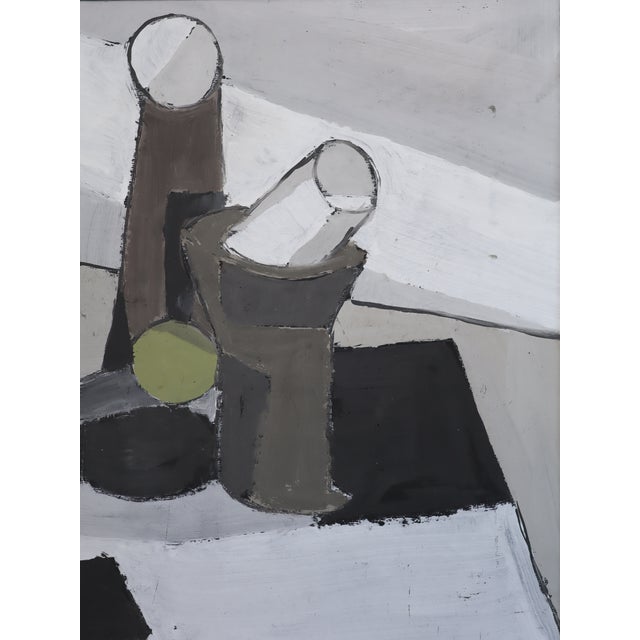 1966 Mid-Century Modern "The Green Ball" Vintage Still Life Oil Painting by Swedish Artist Gunnar Hållander (1915-1980), Framed For Sale - Image 10 of 13