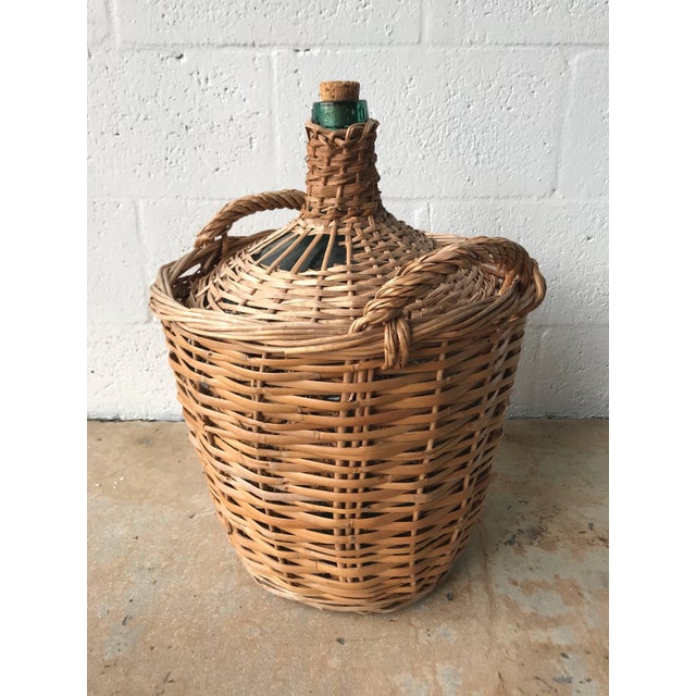 Midcentury French Wicker Demijohn Bottle Basket Chairish