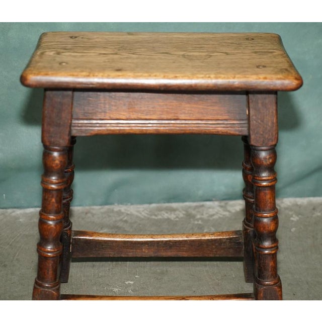 17th Century English Oak Joint Stool with Turned Legs For Sale - Image 15 of 18