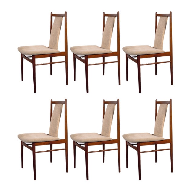 Mid-Century American Nutwood Dining Chairs, 1970s, Set of 6 For Sale