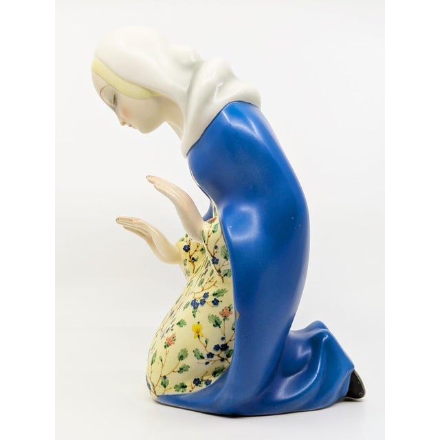 Ceramic Madonna Hand-Decorated by Paola Bologna for Lenci, Turin, 1935 For Sale - Image 3 of 18