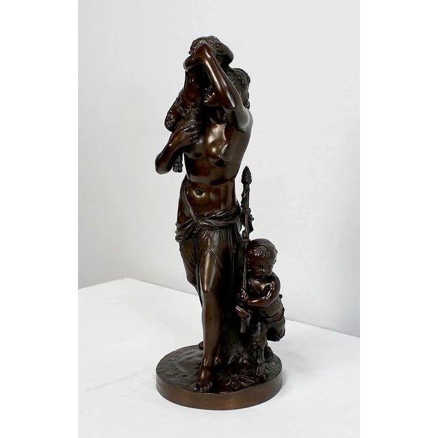 Bronze Bacchante and Small Fauns in the Style of J.J. Foucou, 19th-Century For Sale - Image 3 of 18