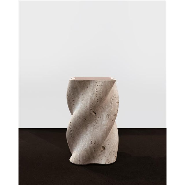 Not Yet Made - Made To Order Fuuuusillo Travertine End Table by BURGIO. For Sale - Image 5 of 5