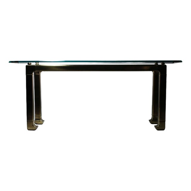 Mastercraft Glass Console Table in the asian oriental taste For Sale