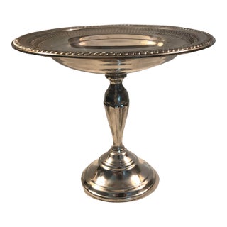 1940s f.b. Roger’s Silver Pierced Compote Candy Dish For Sale