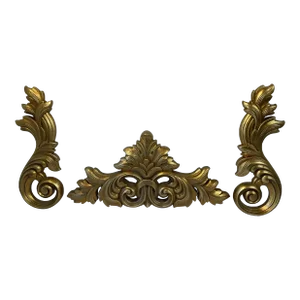 Vintage Hollywood Regency Home Interiors Gold Wall Decor- Set of 3