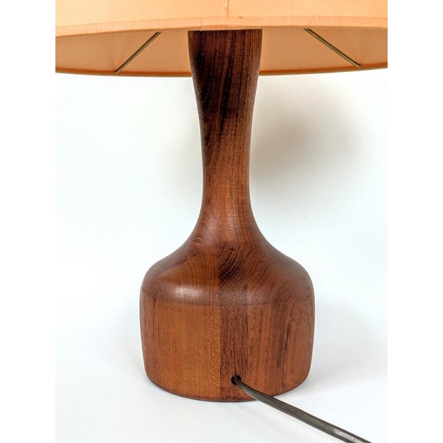 1960s Mid-Century Danish Teak Table Lamp attributed to Domus, 1960s For Sale - Image 5 of 12