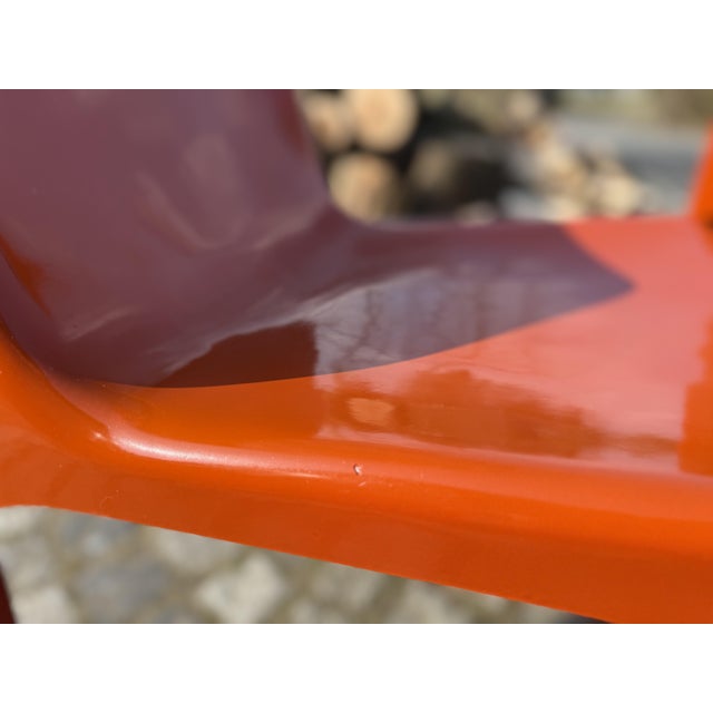 Space Age Italian Orange Chairs, 1960s, Set of 4 For Sale - Image 13 of 14