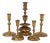Antique Danish Brass Candlesticks, 1890s, Set of 5 For Sale