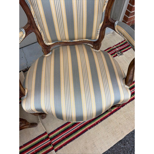 Cream Pair of 18th Century French Louis XV Walnut Fauteuils, Carved Provincial Armchairs For Sale - Image 8 of 18