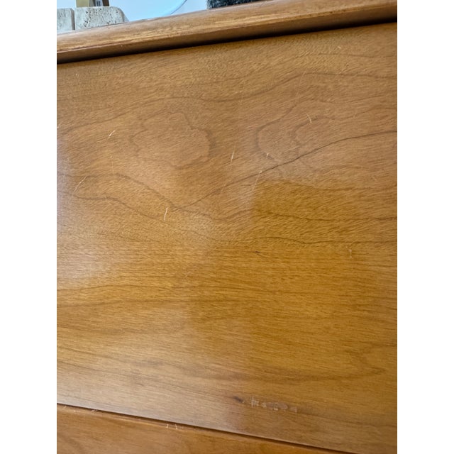 Vintage, Mid-Century Maple Heywood WakeField Tallboy Dresser For Sale - Image 16 of 18
