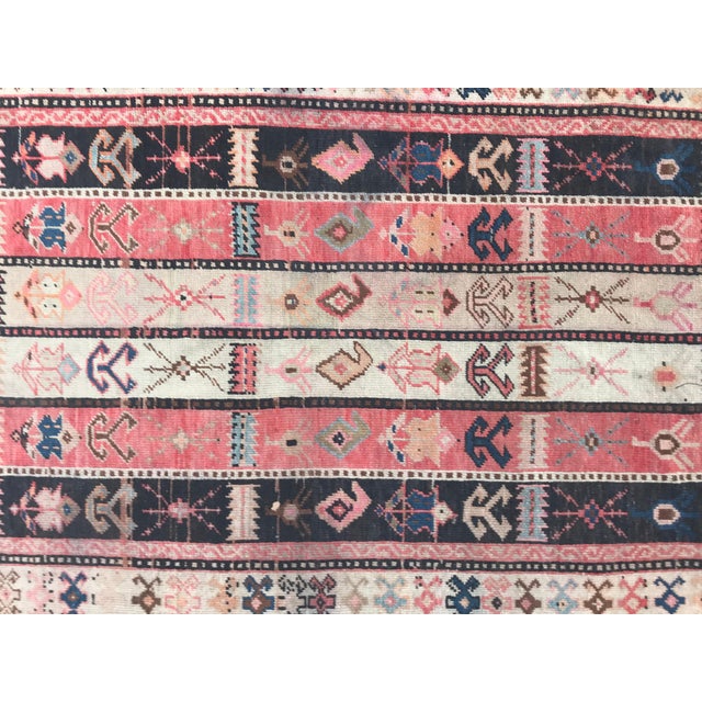 Beautiful late 19th century Caucasian Shirwan Karabagh rug, with beautiful geometrical design and nice colors with pink,...
