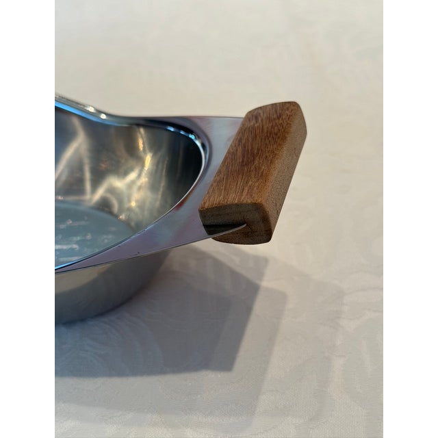 1960s Scandinavian Modernist Stainless Steel & Teak "Crescent" Server by Arthur Salm For Sale - Image 11 of 12
