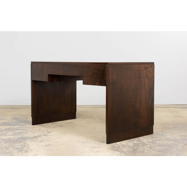 1930s French Art Deco Walnut Writing Desk For Sale - Image 16 of 18