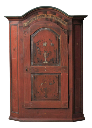 Antique Painted Bavarian Pine Wardrobe, 19th Century