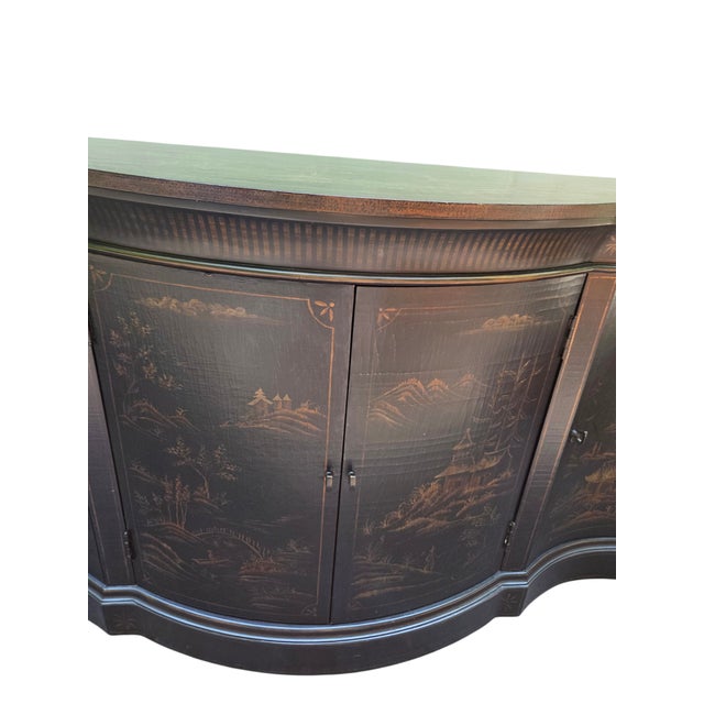 1990s Ethan Allen Vivianne Serpentine Console Buffet Sideboard Credenza Chinoiserie For Sale - Image 18 of 18