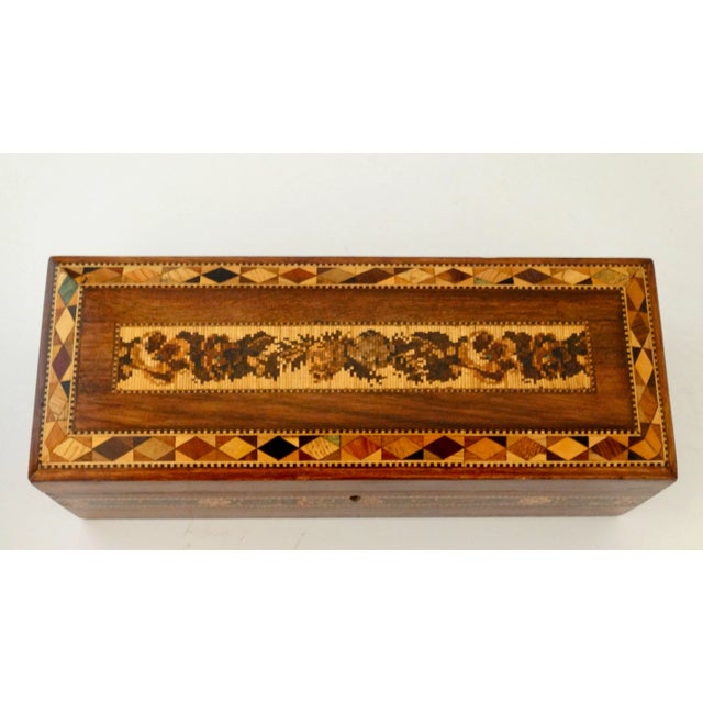 Brown Antique English Micro Mosaic Tunbridge Box For Sale - Image 8 of 11