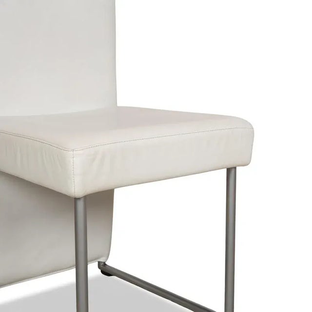 Modern 7400 Leather Chairs in White from Rolf Benz, Set of 4 For Sale - Image 3 of 12