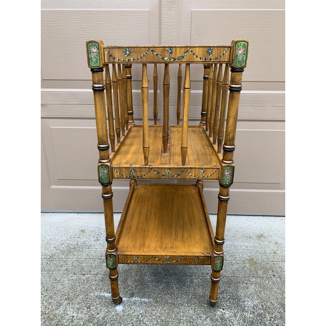 1960s Baker Furniture Style French Country Painted Canterbury Book Stand or Magazine Rack For Sale - Image 13 of 13