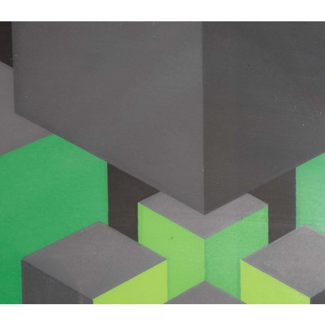 Brian Halsey Nuclead 7th State Signed Op Art Serigraph Ap I/Xv Framed 1978 For Sale In Detroit - Image 6 of 9