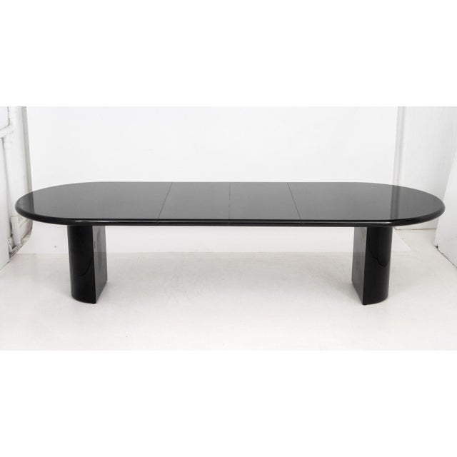 Intrex Postmodern Black Lacquered Dining Table For Sale - Image 11 of 14