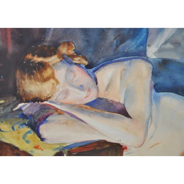 Figurative Figural Reclining Nude Watercolor by Roger Hayward C.1930s For Sale - Image 3 of 8