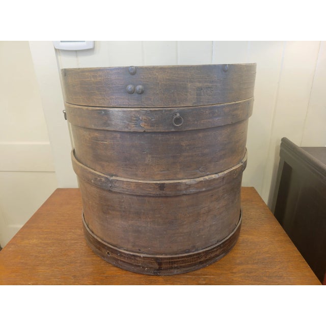 Chinese Rustic Antique Round Chinese Bent Wood Food Drum/Side Table For Sale - Image 3 of 9