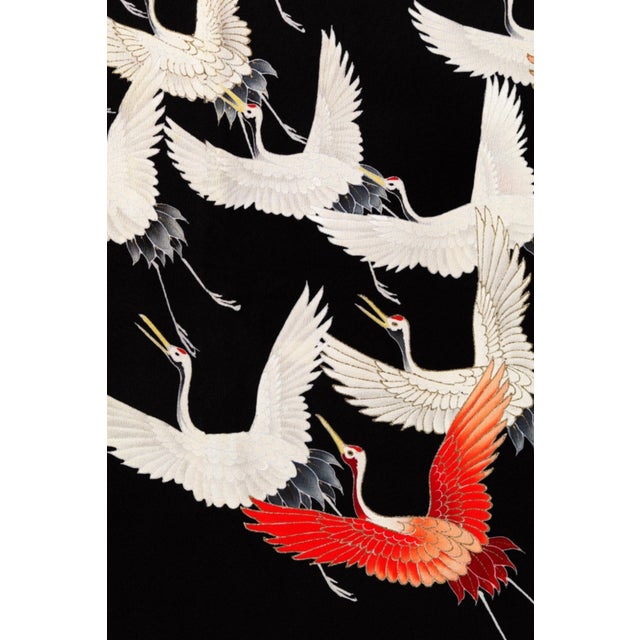 Furisode With Flying Cranes, Vintage Art Print Reproduction, 24″ × 36″ For Sale - Image 4 of 6