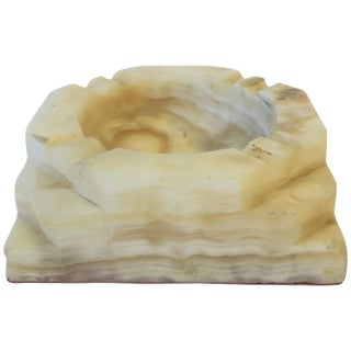 Italian Onyx Marble Octagonal Vessel Ashtray, Circa 1970s For Sale