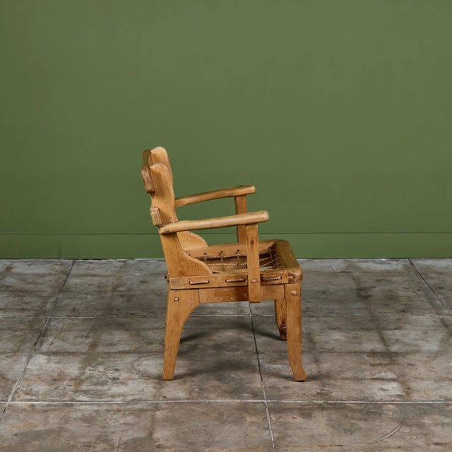 "Sportstugemöbler" Woven Seat Armchair For Sale - Image 4 of 16