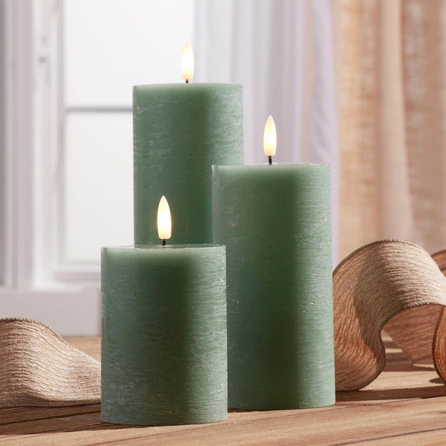 Bring the tranquil beauty of nature indoors with the FIA Wick Green Pillar Candle Set. Featuring a serene green tone and...