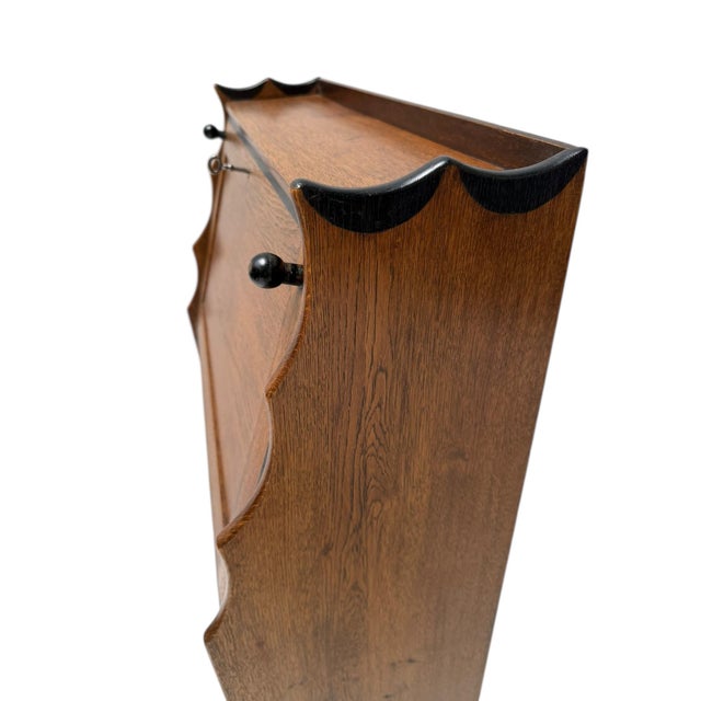 Wood Art Deco Amsterdam School Drop-Leaf Desk by Willem Penaat for Metz and Co, 1920s For Sale - Image 7 of 13