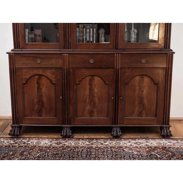 Antique Chippendale English Bookcase on Lion Paws For Sale - Image 6 of 12