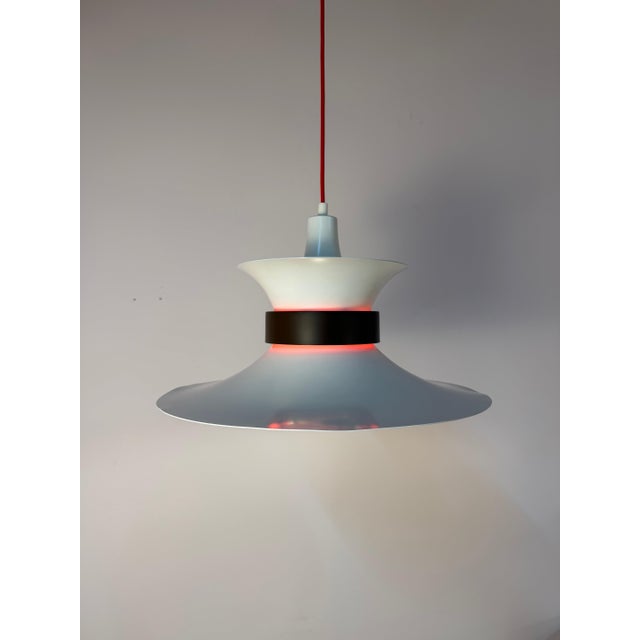 White and Black Louvered Lamp by Bent Nordsted for Lyskaer Belysning For Sale - Image 3 of 11