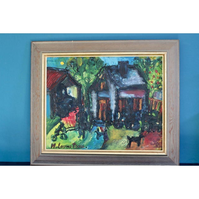 Monica Lorentzen, Home, 1960s, Oil on Panel, Framed For Sale - Image 5 of 11