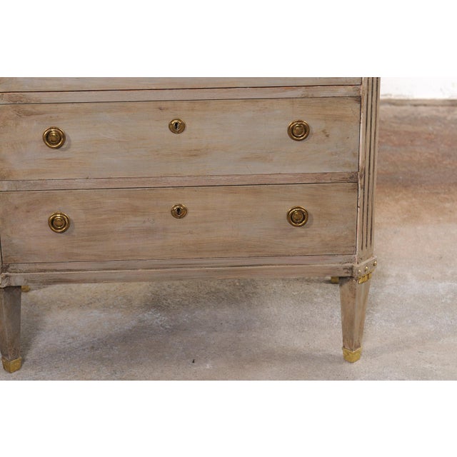 Mid 20th Century Swedish Gustavian Style Chest W/ Gray Marble Top For Sale - Image 9 of 13