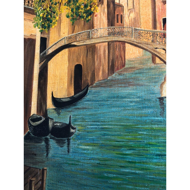 Contemporary 1970 Framed Original Oil Painting of Venice by G P For Sale - Image 3 of 9