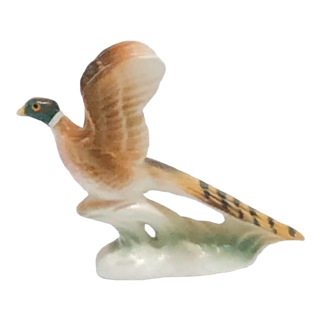 Vintage 1960s Western Germany Porcelain Pheasant Figurine For Sale