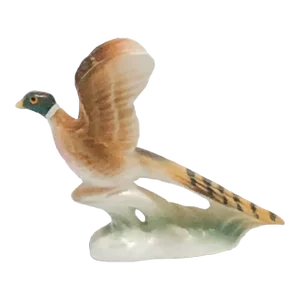 Vintage 1960s Western Germany Porcelain Pheasant Figurine