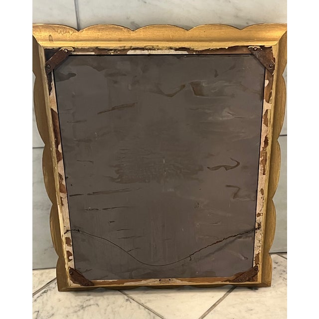 Wood Vintage Gold Scallop Framed Mirror For Sale - Image 7 of 7