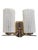Vintage Enameled Glass, Brass & Nickel Two Light Wall Sconces - Set of Three For Sale - Image 11 of 17