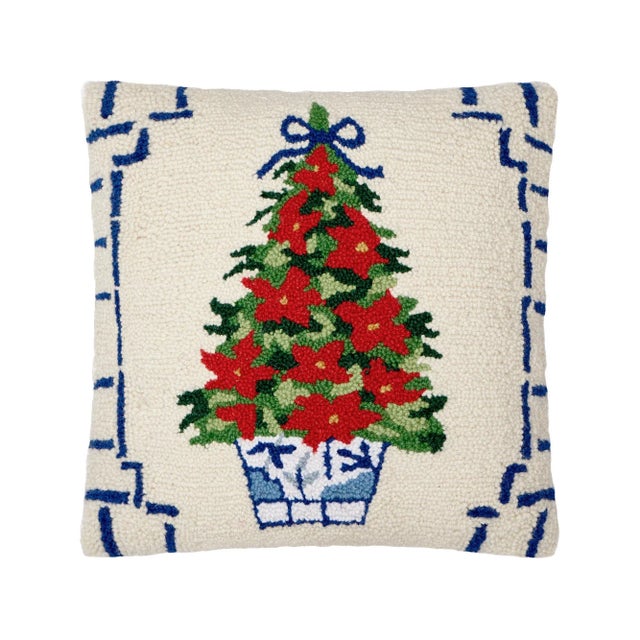 A festive way to spruce up your home for the holidays and winter season! 100% wool hooked square pillow 100% poly velvet...