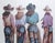 American Late 20th Century Doreman Burns Western Lithograph Canvas of Cowgirls Titled "He's Mine" For Sale - Image 3 of 9