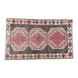 Vintage Turkish 2x3 Mini Rug For Sale
