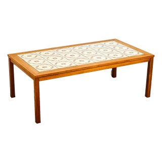 Scandinavian Coffee Table in Teak and Ceramic, 1960s For Sale