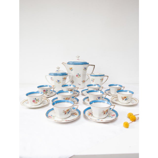 Porcelain Coffee Service for 10 from Gaucher Blin, Vierzon, France, 1920s-1930s, Set of 23 For Sale - Image 6 of 10